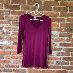 Old Navy Berry Criss Cross Tunic